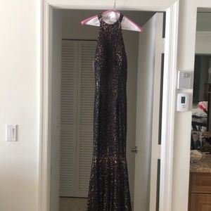 Jovani Black Lace Beaded Mermaid Dress